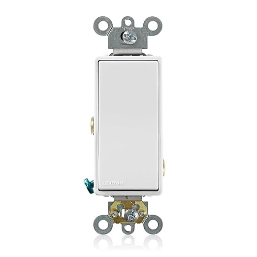 Leviton 15 Amp, 120/277 Volt, Decora Plus Rocker Single-Pole AC Quiet Switch, Commercial Grade, 5691-2W, White