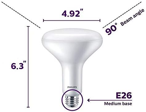 Philips LED Dimmable BR40 Light Bulb, 800 Lumen, Daylight (5000K), 8.8W=65W, E26 Base, Title 20 Certified, 6-Pack