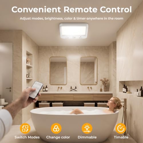 TANBABY Rechargeable Motion Sensor Ceiling Light, Wireless Remote, 7-Inch