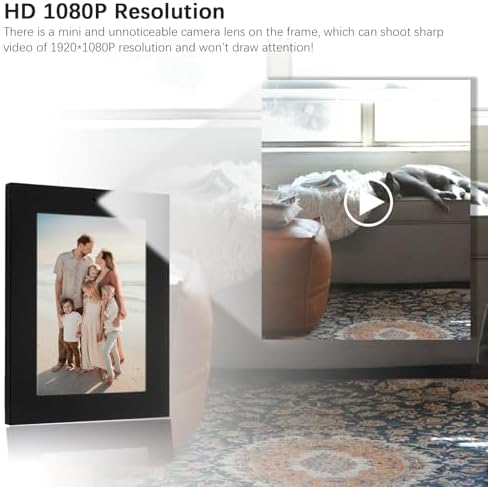 HD 1080P Hidden Spy Security Camera Picture Frame, No WiFi Needed