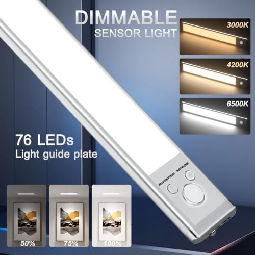 6 Pack Under Cabinet Lighting, 10in Rechargeable Motion Sensor Light Indoor
