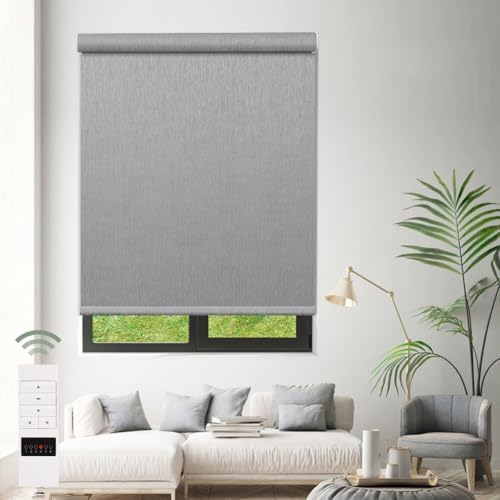 ZSHINE Motorized Blackout Roller Shades Remote Control Rechargeable(82164C)