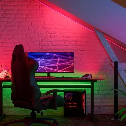 Feit Electric 10ft Color LED Tape Light, Dimmable, RGB Color with Remote Control, Cut-to-Fit Design, 5V USB-Powered Display Lighting, Indoor Use Only, 25,000-Hour Lifetime, TAPE120/RGB/USB
