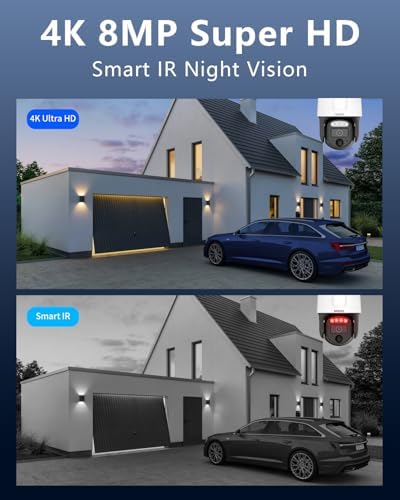 4K PT Wired Outdoor Security Camera System 8Pcs HD-Analog Cameras 1TB HDD