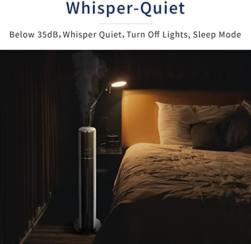 9L / 2.38 Gal Ultrasonic Cool Mist Humidifier for Large Rooms, Top Fill Bedroom Humidifier for Baby & Adults, Smart App & Remote Control, Up to 60H Runtime, Quiet Air Humidifier for Home