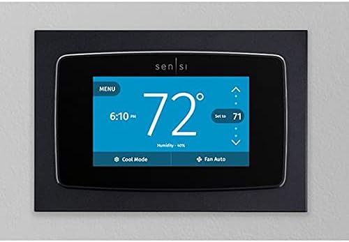 Sensi Touch 2 Smart Thermostat Bundle with Touchscreen Color Display, Compatible with Alexa, Includes Black Emerson Wall Plate SA5B
