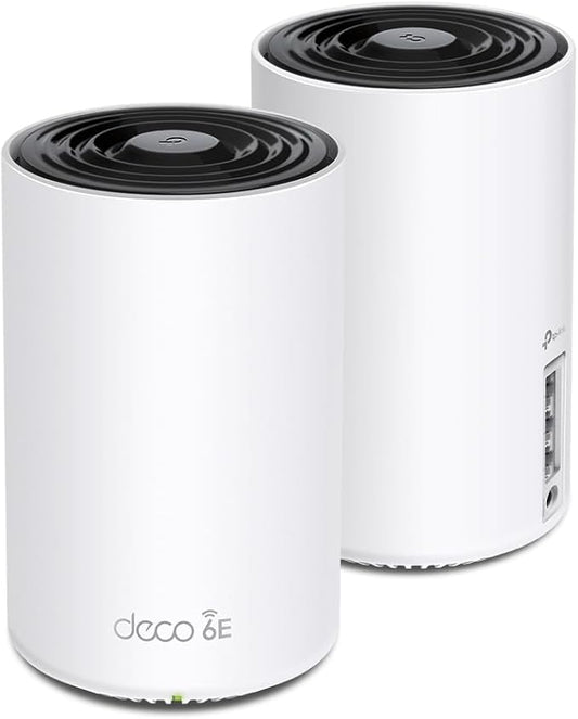 TP-Link Deco XE75 Pro AXE5400 Tri-Band WiFi 6E Mesh System - 2.5G WAN/LAN Port, Covers up to 5500 Sq.Ft, Replaces WiFi Router and Extender, AI-Driven Mesh, New 6GHz Band, 2-Pack