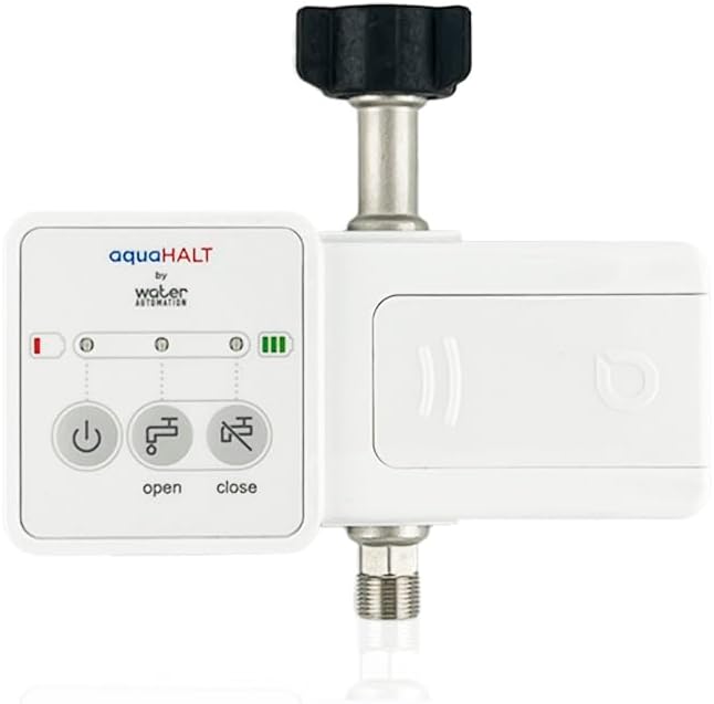 FLIP Smart Home Water Toilet Leak Detector Alarm and Automatic Shut Off Valve - Water Sensor Alarm Shut Off Tool - Easy Installation - Battery Operated - Protect Your Home from Water Damage