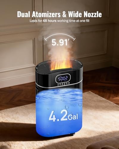 4.2Gal/16L Cool and Warm Mist Humidifier for Large Room 1500 sq ft