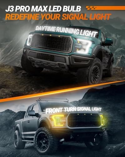 SEALIGHT 3157 Switchback LED Bulb, Latest CANBUS 3156 LED Light With Turbo Fan, 3057 3457 4157 Amber/White Dual Color Anti Hyper Flash Turn Signal Lights and DRL/Parking Lights, Pack of 2