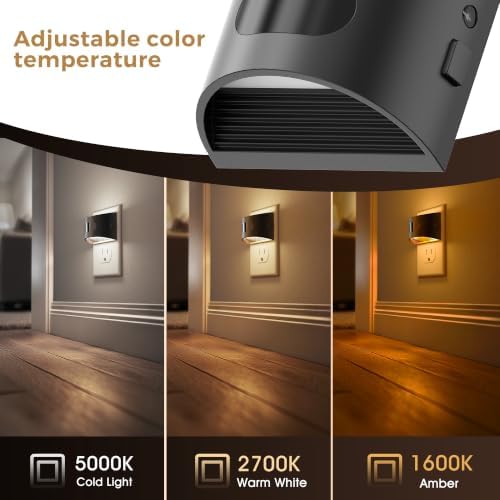 L LOHAS LED Night Light with Motion Sensor & Dusk to Dawn Sensor, 3CCT
