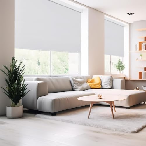 ZSHINE Motorized Blackout Roller Shades Remote Control Rechargeable(82006G)
