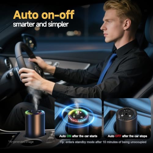 Smart Car Air Freshener & 150ml Car Diffuser Oil Refill(Lavender)