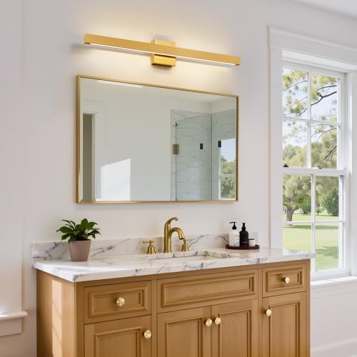 Modern Bathroom Vanity Light Gold Bathroom Light Fixture Over Mirror 32 Inch 26W Dimmable 5CCT LED Vanity Light Bar for Bathroom Mirror Cabinets Bedroom