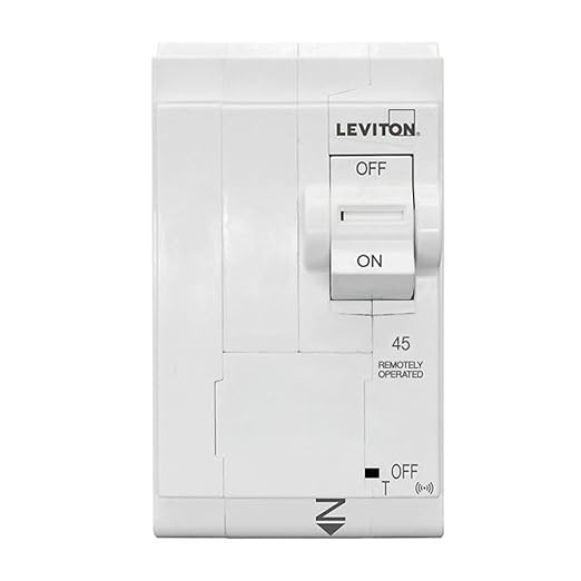 Leviton 2nd Gen Smart Circuit Breaker with Remote Control, Standard, 2-Pole 45 Amp, 120/240-Volt and 120/208-Volt, 10kA Interrupt Rating, LB245-ST
