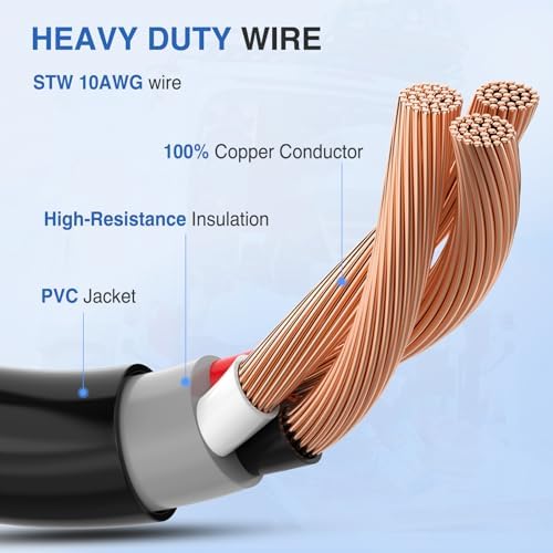 Nilight EV Adapter Cord 30 Amp to 50 Amp 10 Gauge Nema 10-30P to 14-50R
