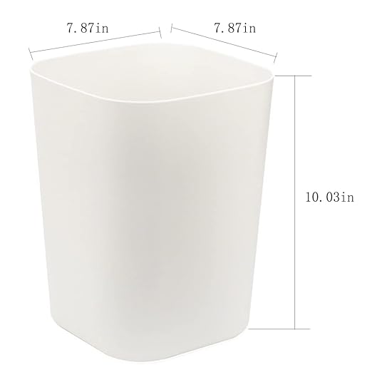 Besli 2 Gallon Small Trash Can Garbage Can Wastebasket for Bathroom Bedroom Kitchen Office (White+Black, 4 Pack)