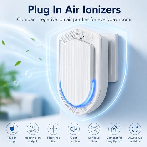 Air Ionizers 4 Pack, Plug In Air Purifier, Negative Ion Technology