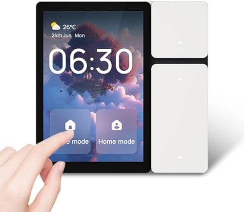 Kavolet Voice Assistant Compatible Smart Panel with 3 Button Control for Smart Home Devices and Scenes White