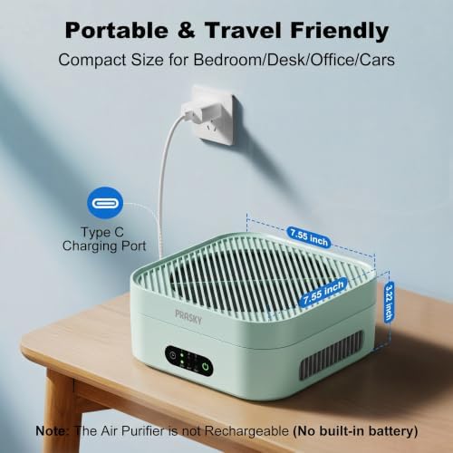 Air Purifiers for Home, 2 Filter, Plug-in, Quiet H13 True HEPA Purifier Car