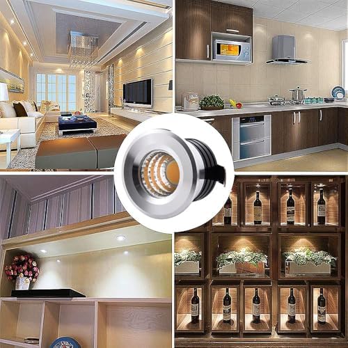 5Pack 1 inch Recessed LED Lights, 3W Mini Recessed LED Lights AC110V