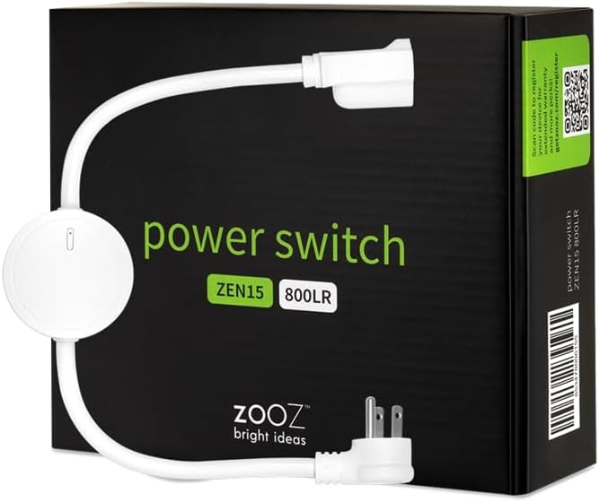 Zooz Z-Wave Plus Power Switch ZEN15 for 110V AC Units, Sump Pumps, Humidifiers, and More