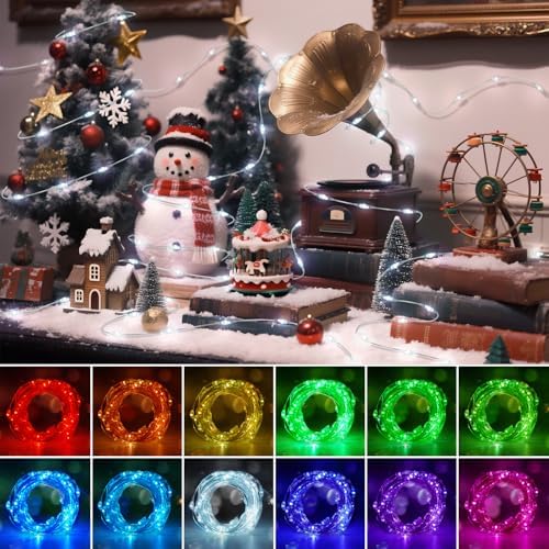 OMIKA Fairy Lights Plug in, 16 Color Changing, 40ft 120 LED Twinkle Lights with Remote Timer, 132 Modes Firefly Decorative Lighting for Bedroom Wedding Christmas Tree Halloween DΓ©cor