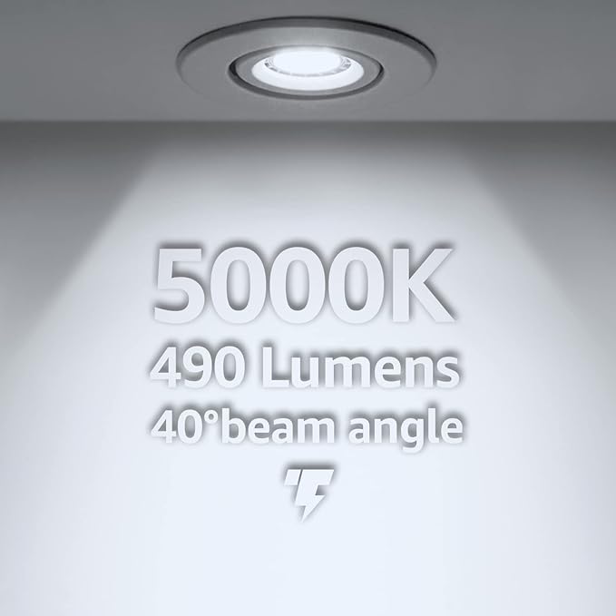 TORCHSTAR MR16 LED Bulb Dimmable, Aluminum, 12V 7W, GU5.3 Bi-Pin Base Spotlight, UL Listed, LED MR16 Light Bulbs for Recessed Track Lighting, 5000K Daylight, Pack of 6