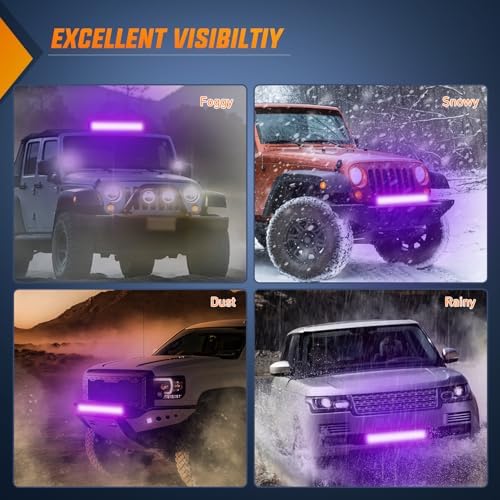 Nilight LED Light Bar 20 Inch 126W Spot Flood Combo Purple Beam