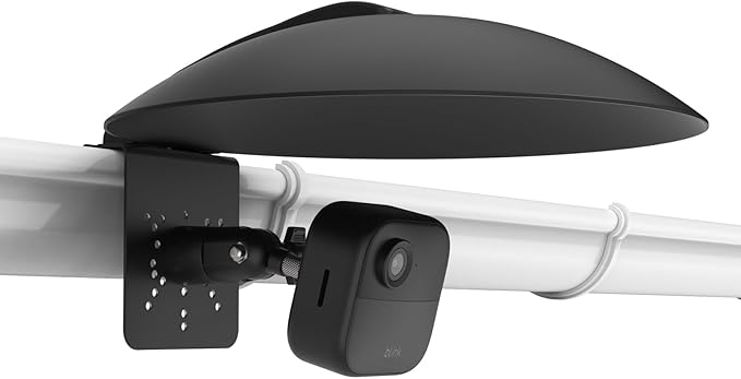 HOLACA Universal Gutter Mount and Sun Rain Shade Cover for All Outdoor Security Camera with 1/4 Screw, Shield Compatible with Ring, Blink, Google Nest, Eufy, Arlo, WYZE, Tapo (Security Camara)