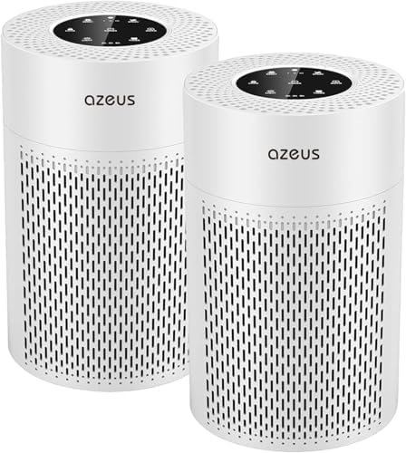 AZEUS HEPA Air Purifier 2-Pack for Home & Office, Compact Air Cleaner with HEPA Filtration, Quiet Operation Air Circulation Units for Bedroom, Living Room & Desk Use