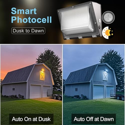 Lightdot 10 Pack 200W LED Wall Pack Lights, Wall Mount Outdoor Exterior Lighting, 100-277V, 30000LM Dusk-to-Dawn, IP65 ETL, 60ft Coverage Area, Parking Lots, Building Exteriors, Yard/Warehouse