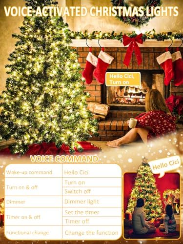 200 LED Christmas Tree Lights with Voice/Button Controlled Outdoor Indoor