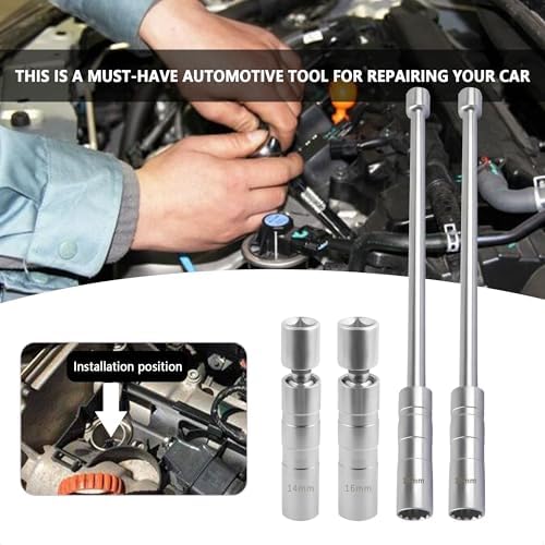 14mm+16mm Extend Spark Plug Socket Compatible with BMW Nissan More Car