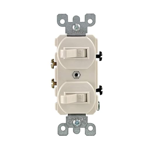 Leviton Decora Duplex Combination Switch, 5224-2T, Light Almond