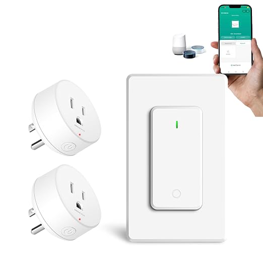 Greencycle Zigbee Smart Plug with Remote,Smart Outlet with Wall Switch,No Cloud Required(2.4G Hub Required),APP Control,Voice Control Compatible with Alexa,Google Assistant,Schedule and Timer,2Plugs