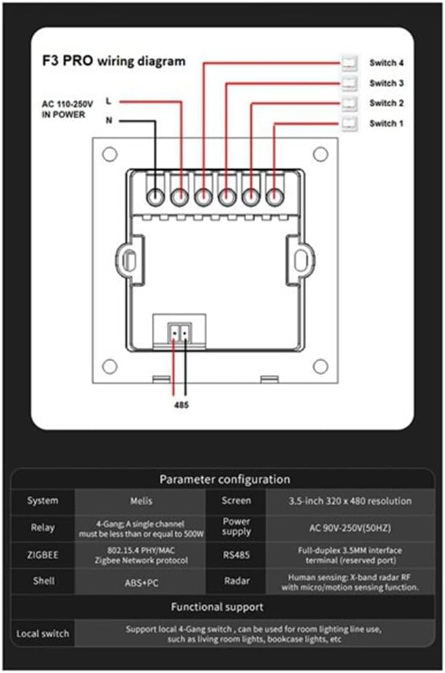 Tuya Smart Central Control Panel ZigBee Wall Switch Home Automation Wireless Lighting Control System F3-Pro