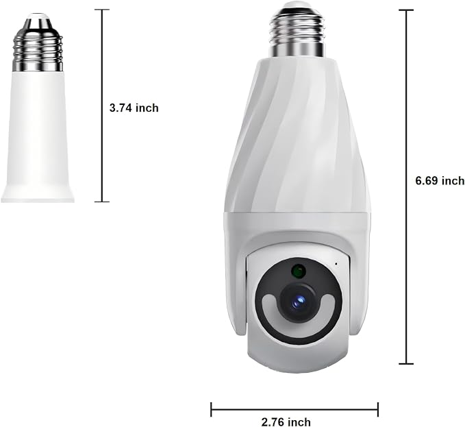 Ameyes Dog/Pet Camera for Home Security with Light Socket, 1080P Indoor/Outdoor Wireless Camera, 2.4&5GHz WiFi Camera with Phone App, Color Night Vision, Motion Detection, Compatible with Alexa