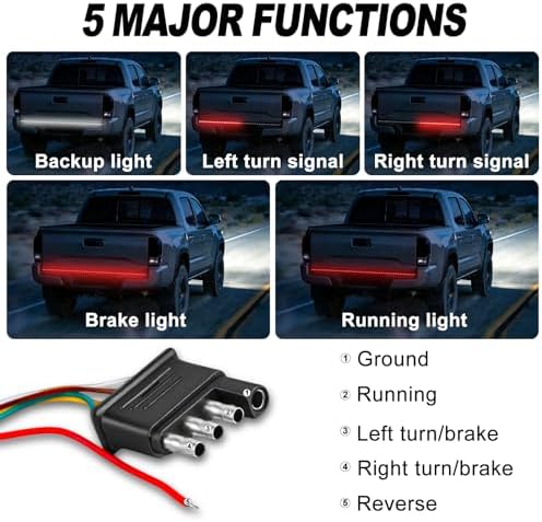 Mupera 48 Inch Triple Row LED Tailgate Light Bar for Truck SUV RV Van