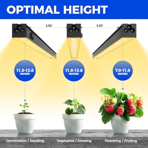 Barrina T5 LED Grow Lights, 5W 1FT, Linkable Plant Lights, Yellow, 8 Packs