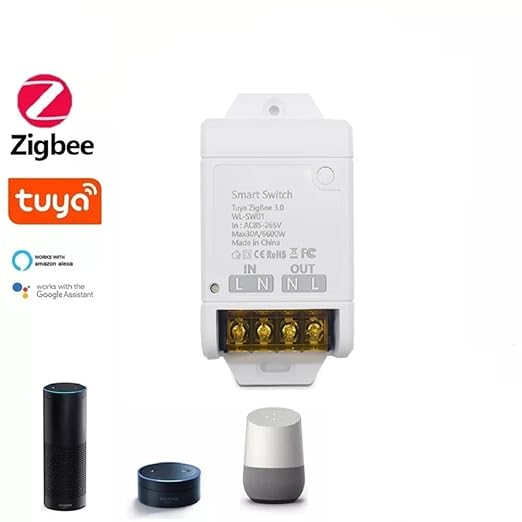 Zigbee Smart Switch,30A High Power,App Remote Timer Home Automation,Compatible with Alexa(Tuya Zigbee Hub Needed)