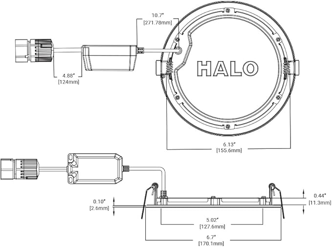 HALO Quicklink 6 Inch Canless Ultra-Thin Recessed Lighting LED Wafer Light for Ceiling and Shower - 1 Pack Add on Fixture - 975 Lumens - 5 Selectable Color Temperatures, for Residential dimmers