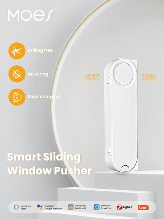 Window Opener ,Motor APP Remote Control Timing Quiet, Automatic Smart Window Pusher ,Solar Charging, no Tools Required for Installation