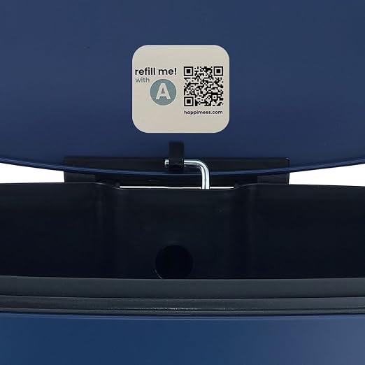 happimess Curtis 8 Gal Step Trash Can Soft Close 25", Denim Blue