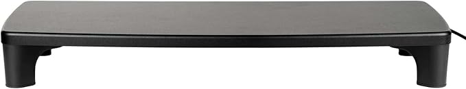 3M Monitor Computer Stand, 21.6 in x 9.4 in, 4 Port USB Hub | Height Adjustable Monitor Riser For Desk, Office, Home With Underneath Storage Space, No Skid