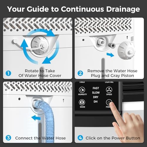 Trazico 4000 sq.ft Dehumidifier for Basement, with Drain Hose, 45 Pint/D