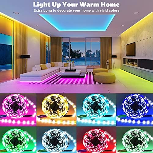 ZOZOO 100ft Led Lights for Bedroom(2 Rolls of 50ft), Smart RGB Led Strip Lights with 44-Key Remote & APP Control Music Sync with Color Changing for Home Party Festival Decoration