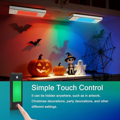 V4light Rechargeable Motion Sensor Night Light, 6-Pack Black, RGB-6