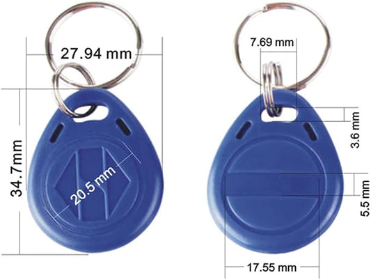 T5577 RFID Key Fob 125KHz Proximity ID Card Key Tags, Read and Rewirtable Keyfobs (10 PCS)