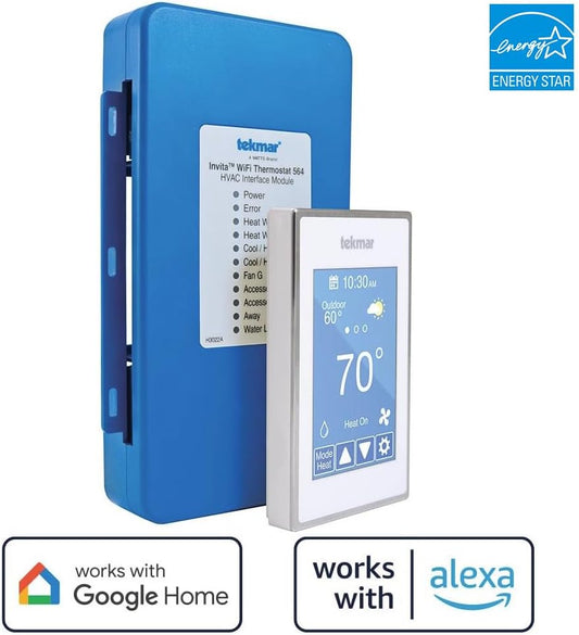 tekmar Invita 564 Wi-Fi Thermostat, 2-Wire, Energy Star Approved, ERV/HRV